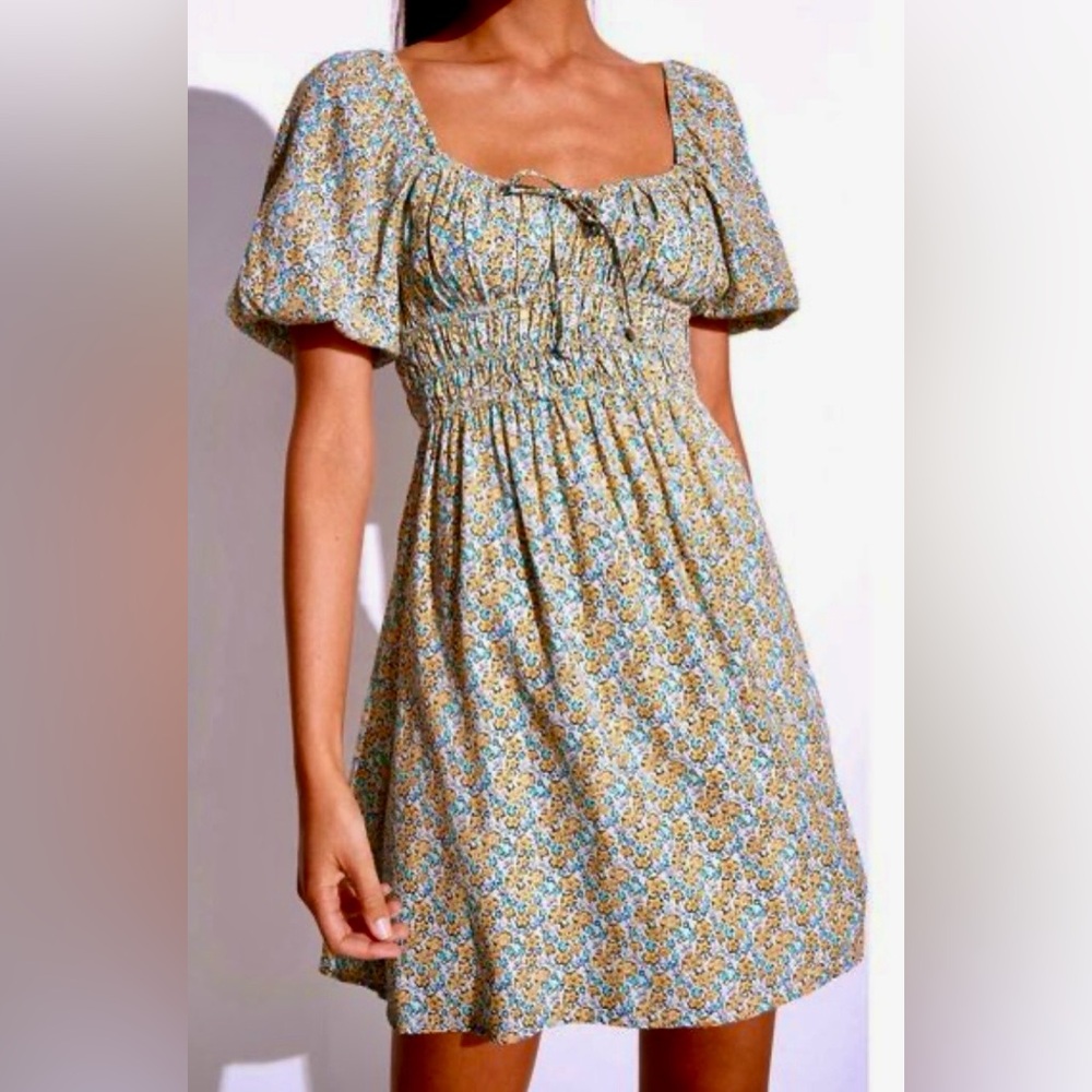 Faithfull the Brand Sylvie Mini Dress in the Sabinosa Floral Print Size 4